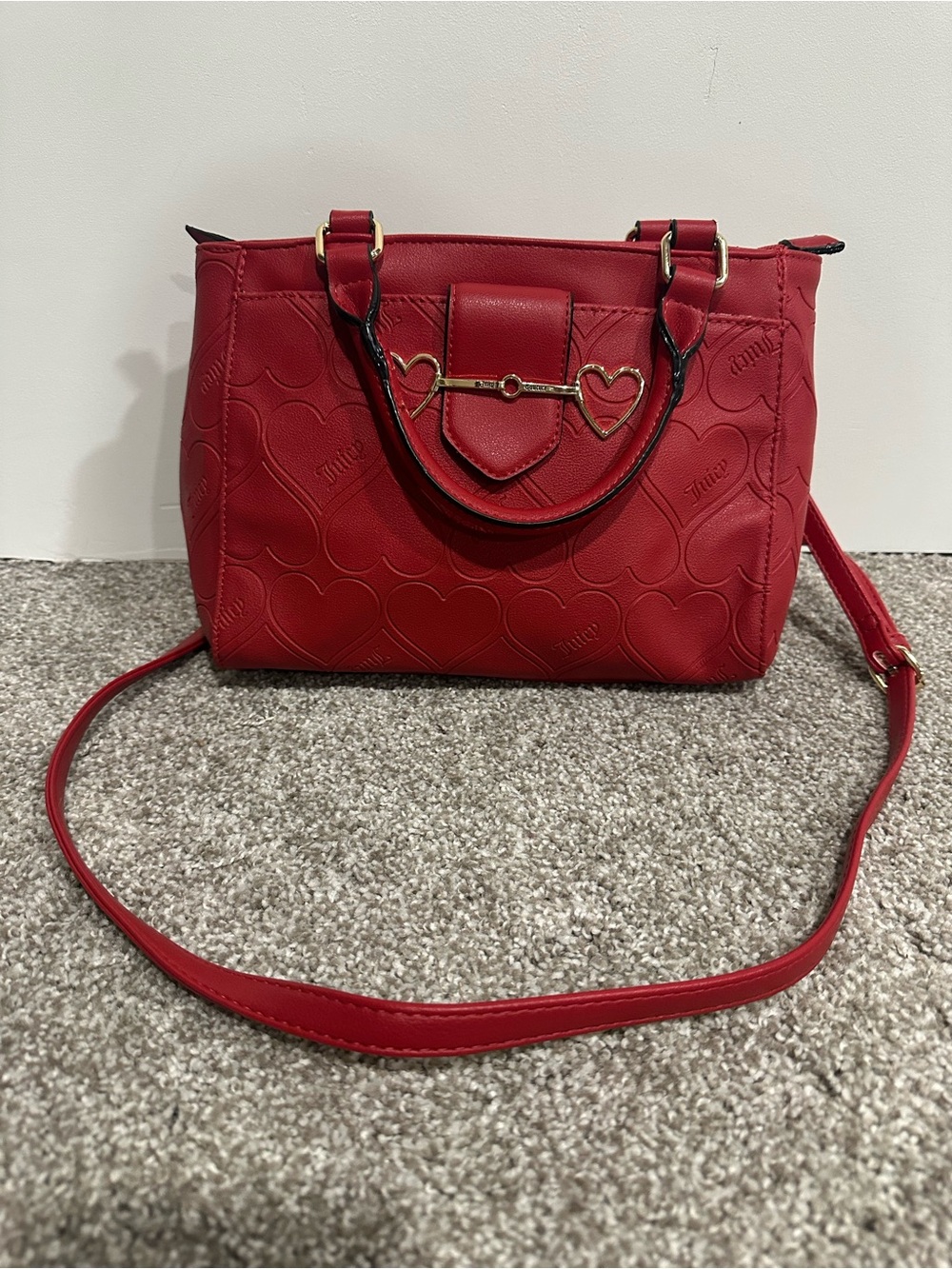 Juicy couture Love Is Juicy Satchel Red Heart Design Purse